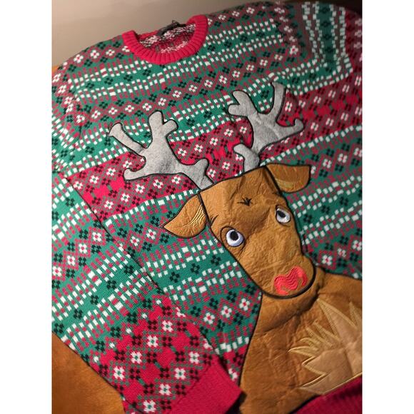 33 Degrees Moose Can Holder Sweater Men’s XXL Funny Christmas Party Cotton - Picture 6 of 8